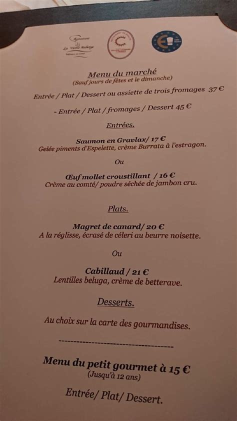 bar-restaurant villeneuve menu